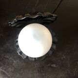Opal globe shell lamp and black ceramic