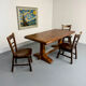 Monastery farmhouse table in thick solid oak, vintage 1960s.