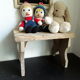 Antique bench stool in solid wood