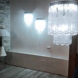 Set of Murano glass light fixtures by Venini 1970s