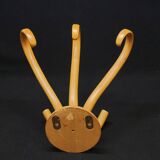 Porte manteau patère murale en bois courbé perroquet vintage