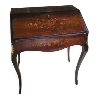 Bureau à pente marqueté