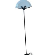 Lampe sur pied des années 70 en fer et verre de Murano, design industriel.