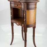 Louis XVI style walnut and marble cabinet
