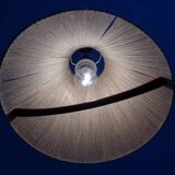 Teak and sisal ceiling lamp from Temde, 1960s