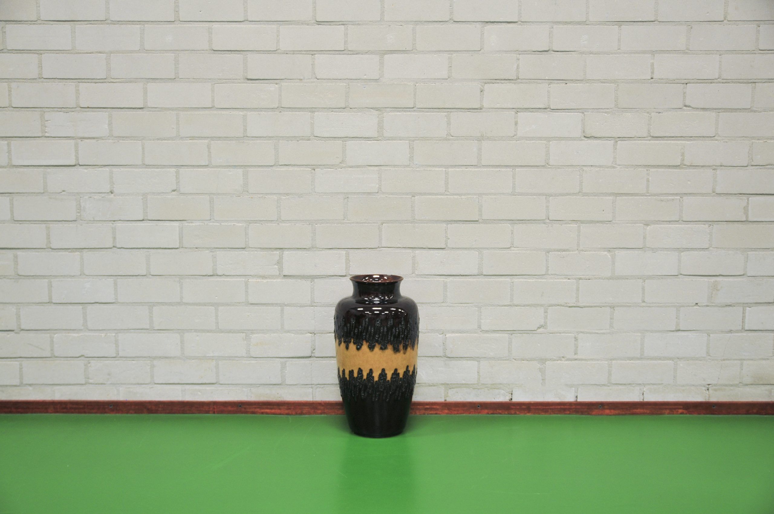 Vintage brown floor vase