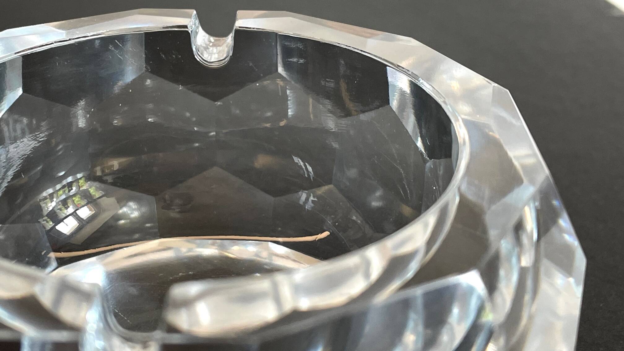 Vintage Multifaceted Crystal Ashtray