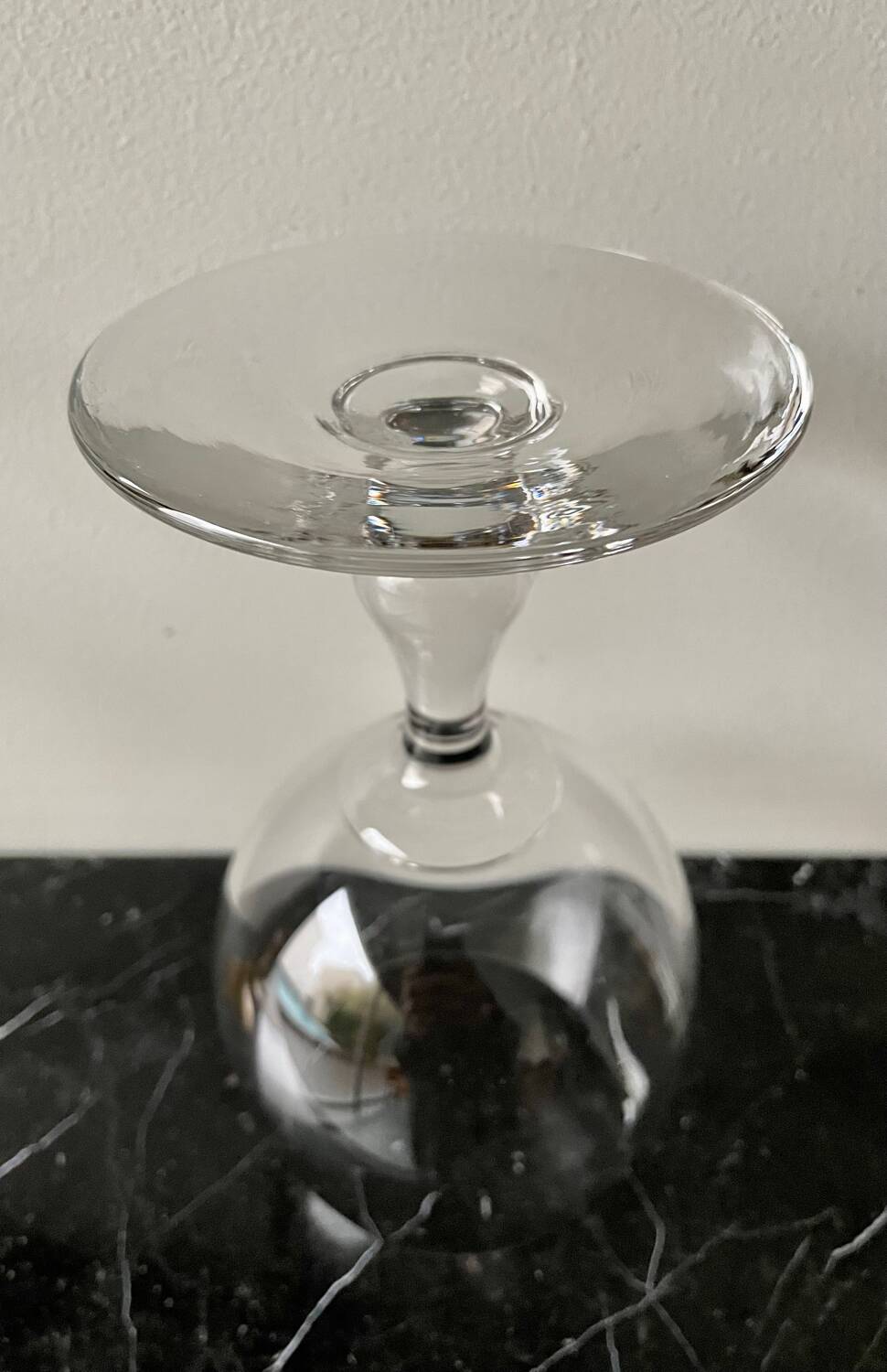 Old crystal stemmed glass vase