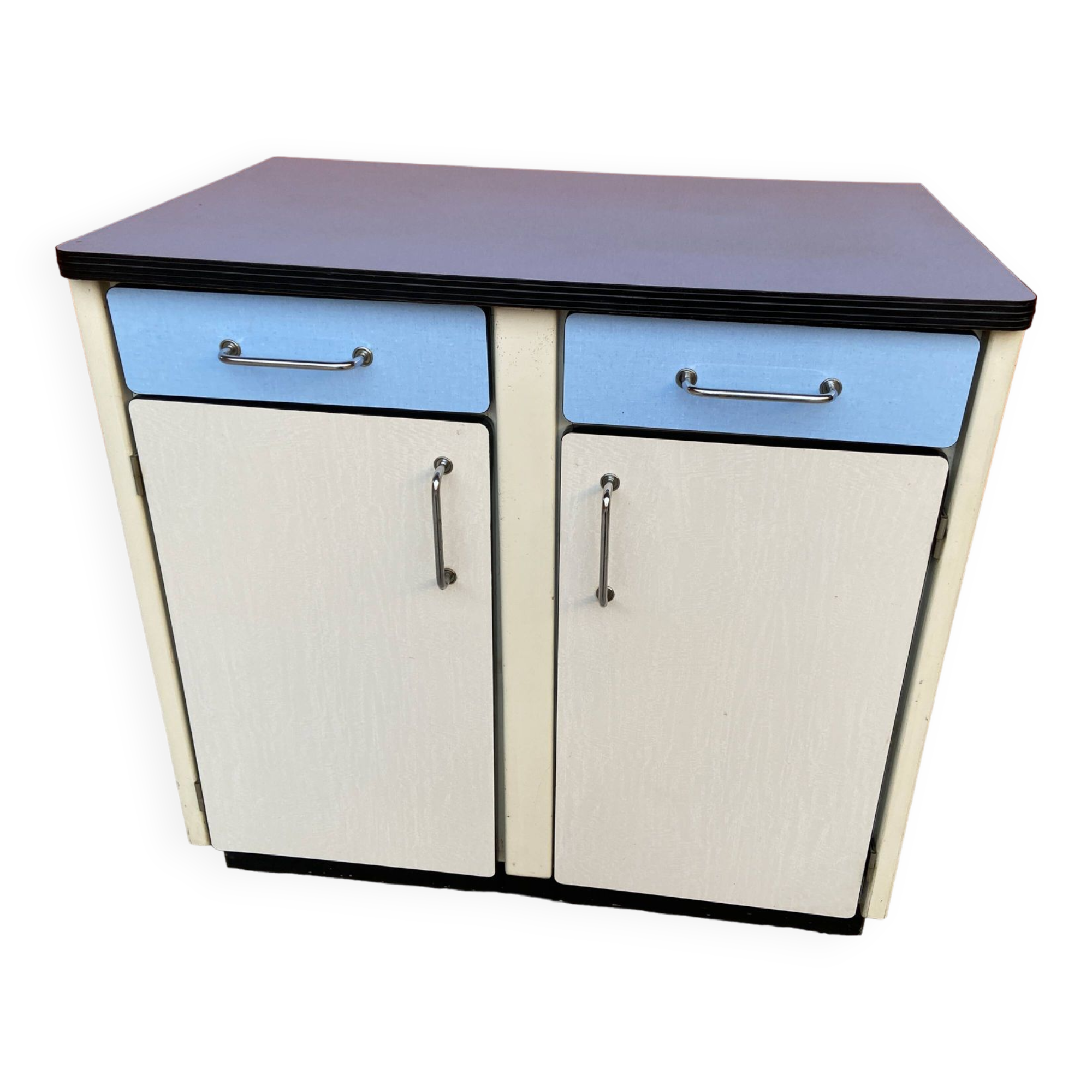 Vintage sideboard in blue formica 1960s