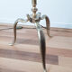 Tripod floor lamp in gilded brass, pleated lampshade, Louis XV style
