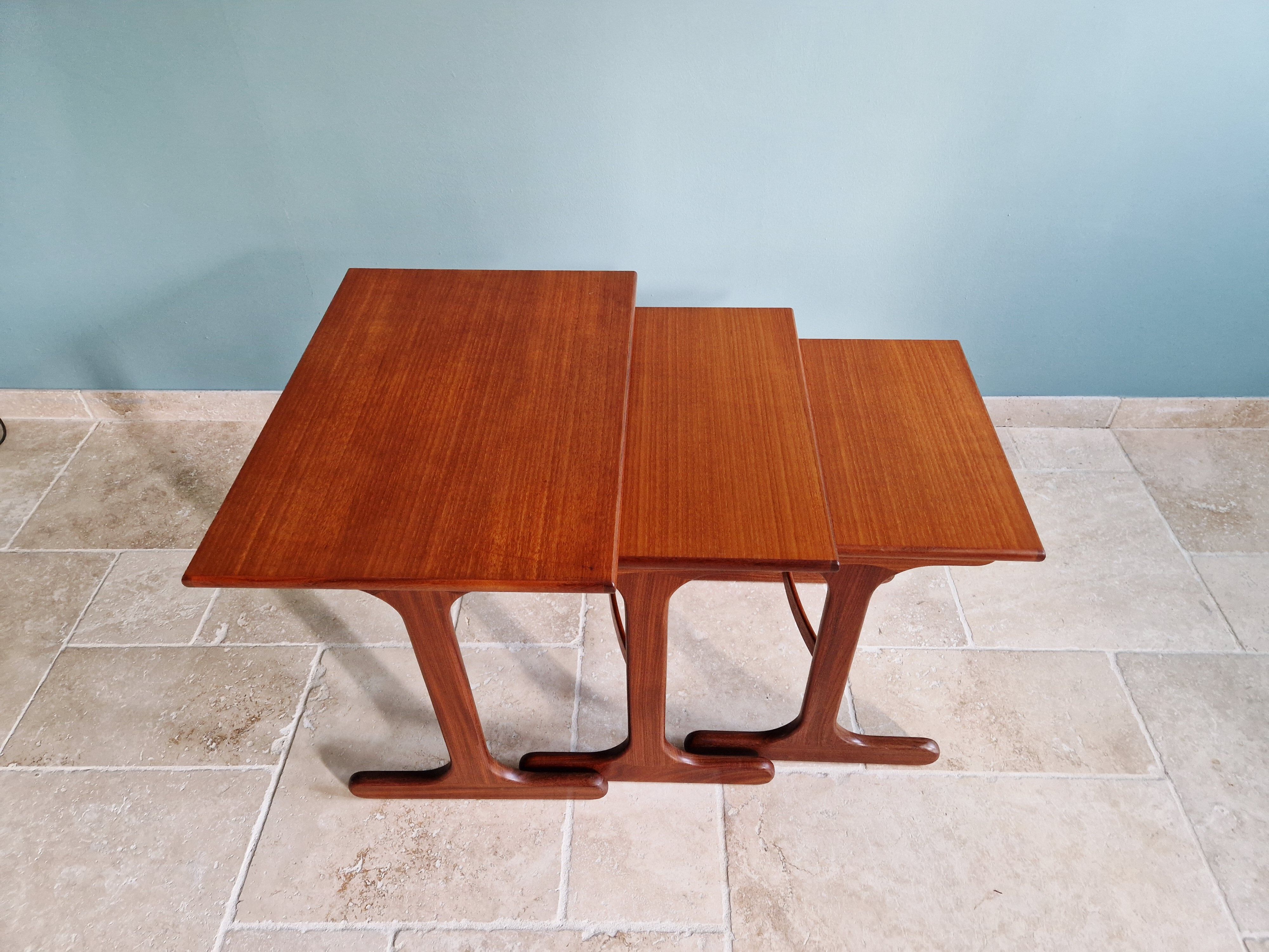 Set of 3 nesting tables in teak, Gplan, 1960s.