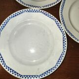 5 flat plates Moulin des loups and Hamage Orchies France blue 50s