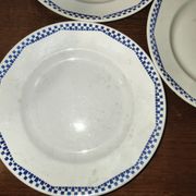 5 flat plates Moulin des loups and Hamage Orchies France blue 50s