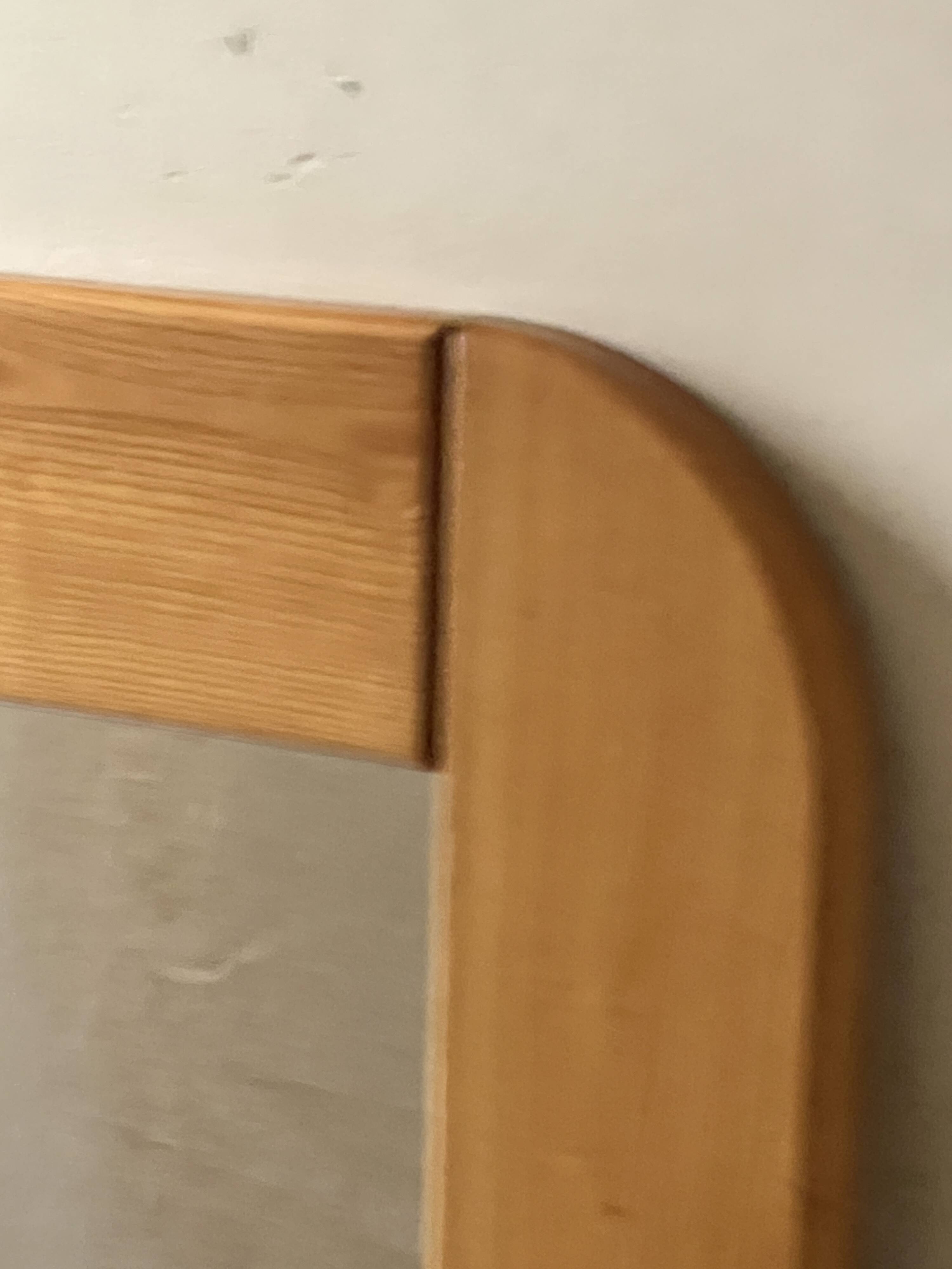 Large oak mirror in the style of a revival house, 1970s design.