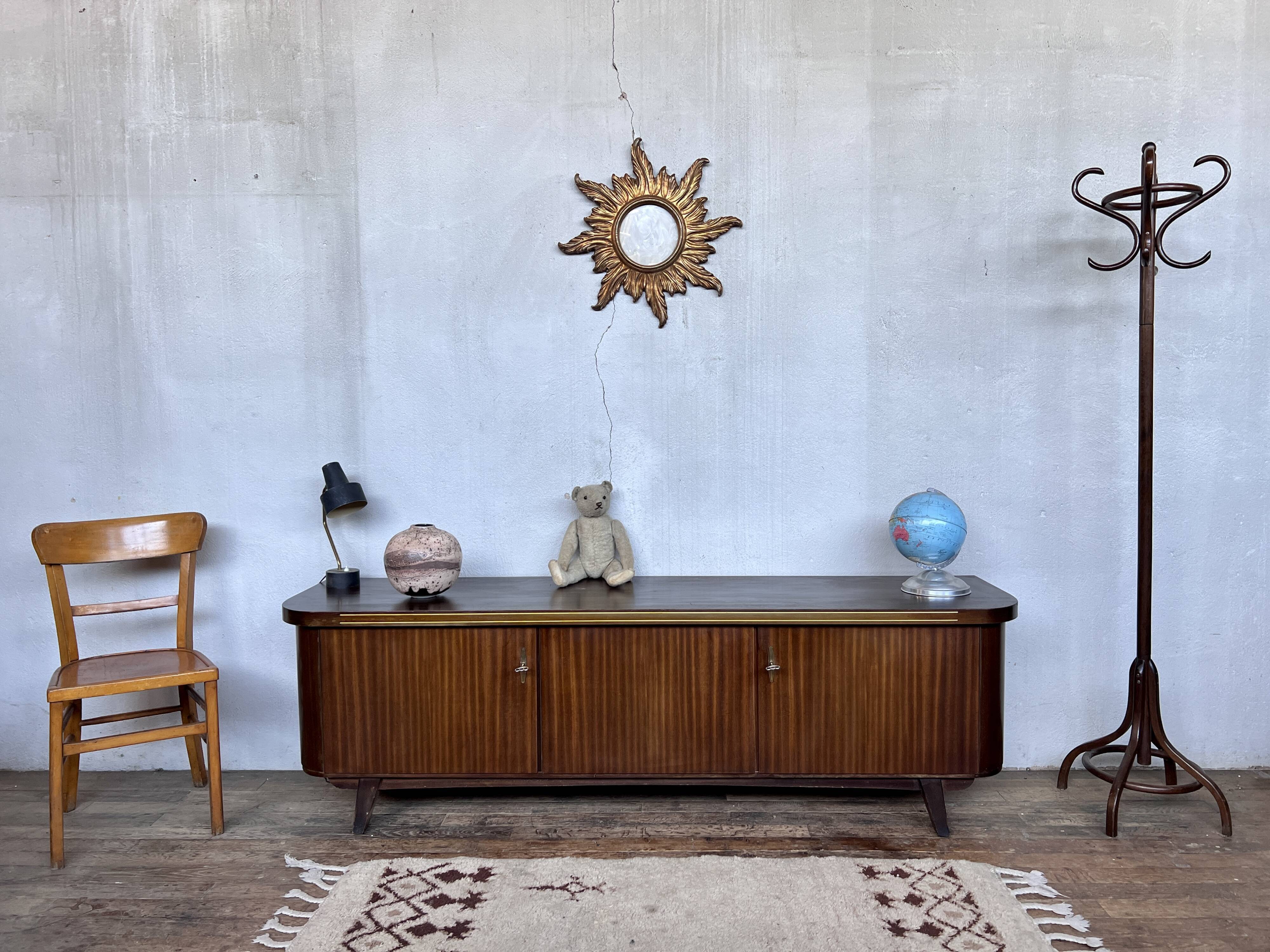 Enfilade vintage hifi tv stand compass feet