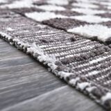 4x7 Checkered Handmade Wool Rug 137x214Cm SK 241436