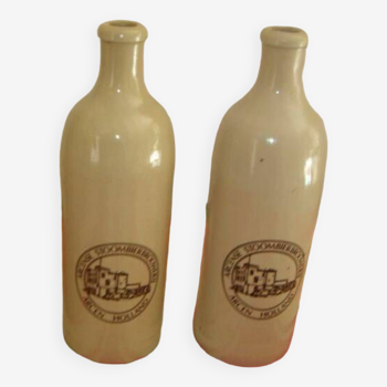 2 old stoneware bottles