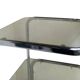 Vintage 1970s side table in smoked glass and chrome.