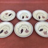 6 assiettes à dessert en grès mat, Ateliers du Revernay France