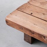 Brutalist oak mid-century belgium sleeper coffee table