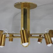 Midcentury Sputnik brass Space Age adjustable pendant/chandelier, 1970s