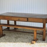 Table de ferme et ses 2 bancs, table de ferme bois ancienne, meuble de salon, campagne, chalet, déco