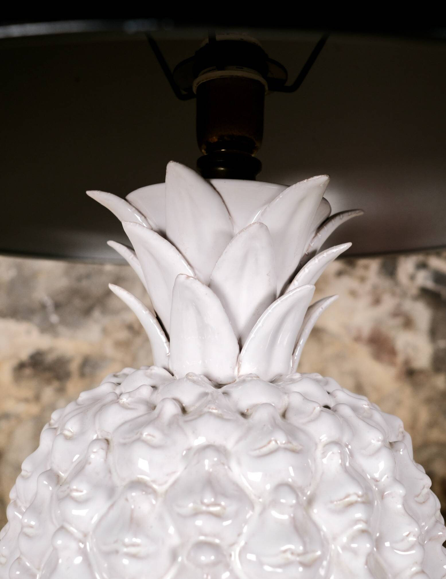 Large ceramic pineapple lamp base, Italy, 1980s