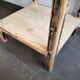 Vintage wooden side table, entrance console, square pedestal table 2 floors.