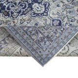 Handmade carved anatolian 1970s 191 cm x 276 cm blue rug