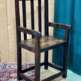 Banc de foyer breton XIXème en chêne, sapin et châtaignier