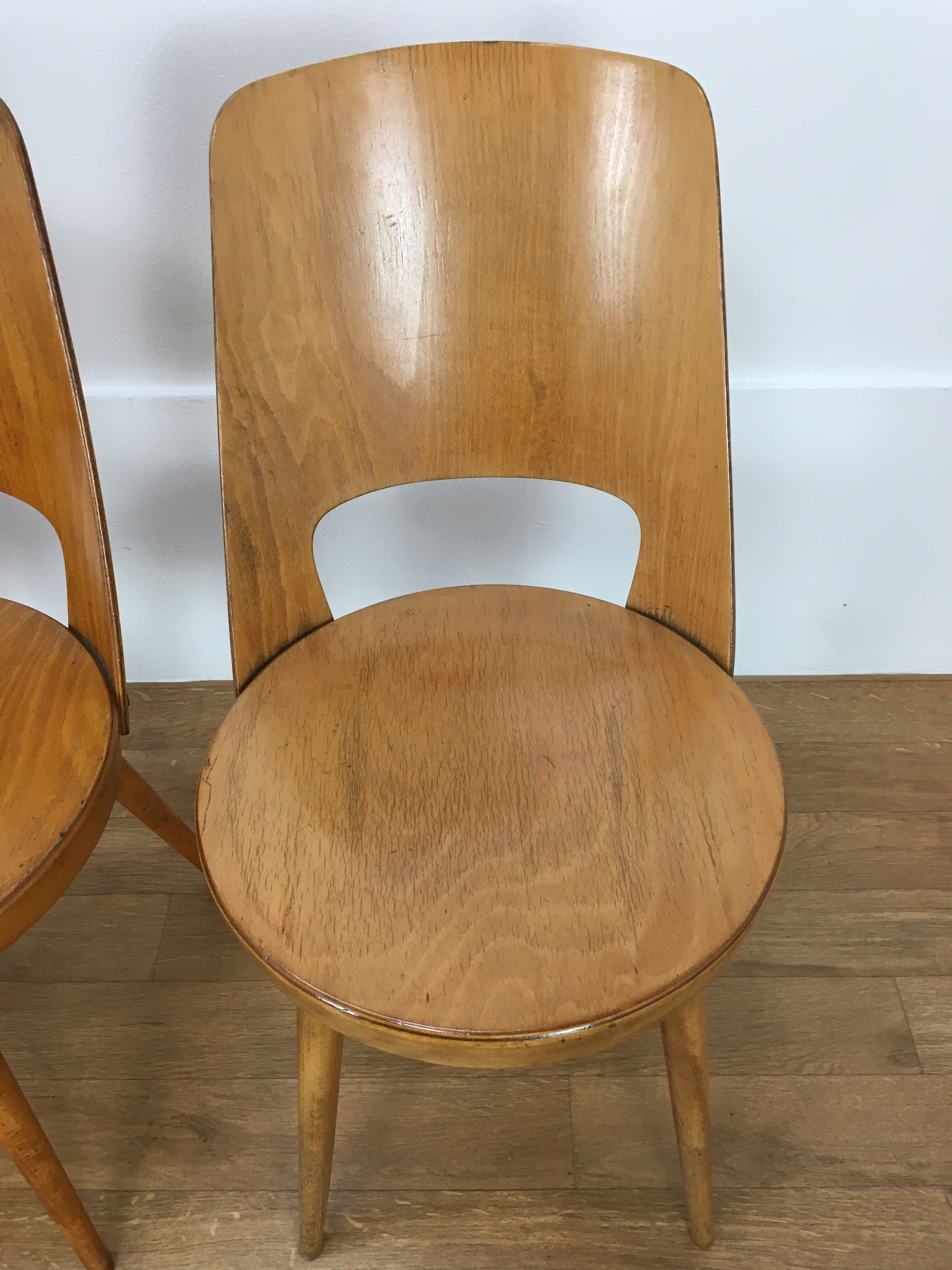 Set of 4 chairs Baumann Mondor 60s bistro