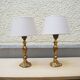 2 old bedside lamps in gilded brass