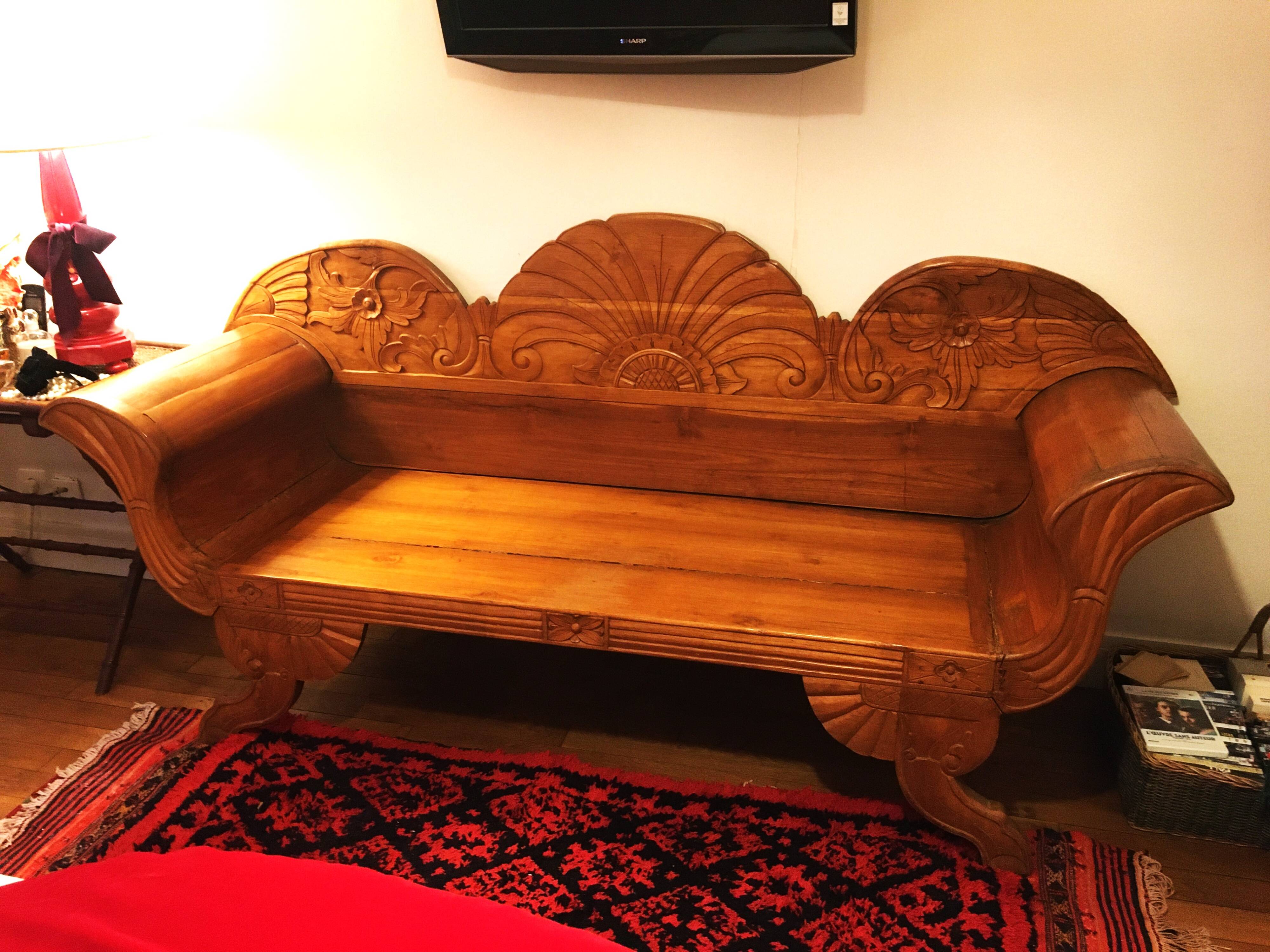 Indonesian fruit wood bench.