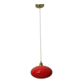 Vintage suspension in red opaline, 1970s, Space Age style.