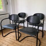 4 Effezeta chairs Italy tubular mid century vintage design 1980