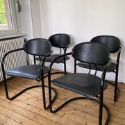 4 Effezeta chairs Italy tubular mid century vintage design 1980