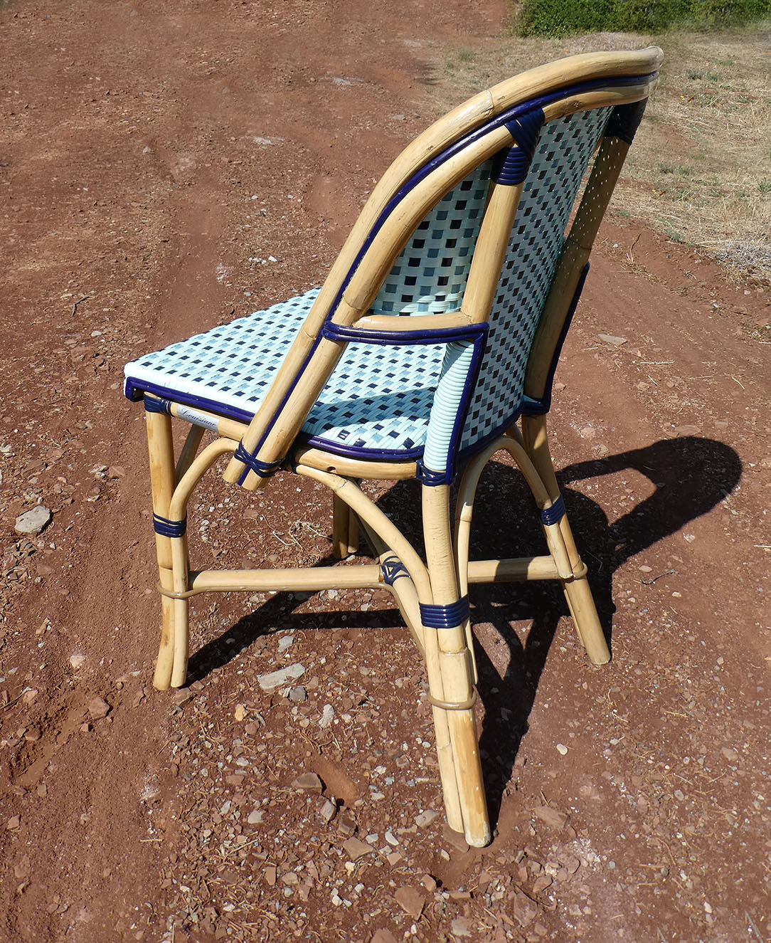 Pair of chairs bistro paris terrace in rattan and caning