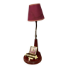 Multi-function desk lamp in burgundy leather