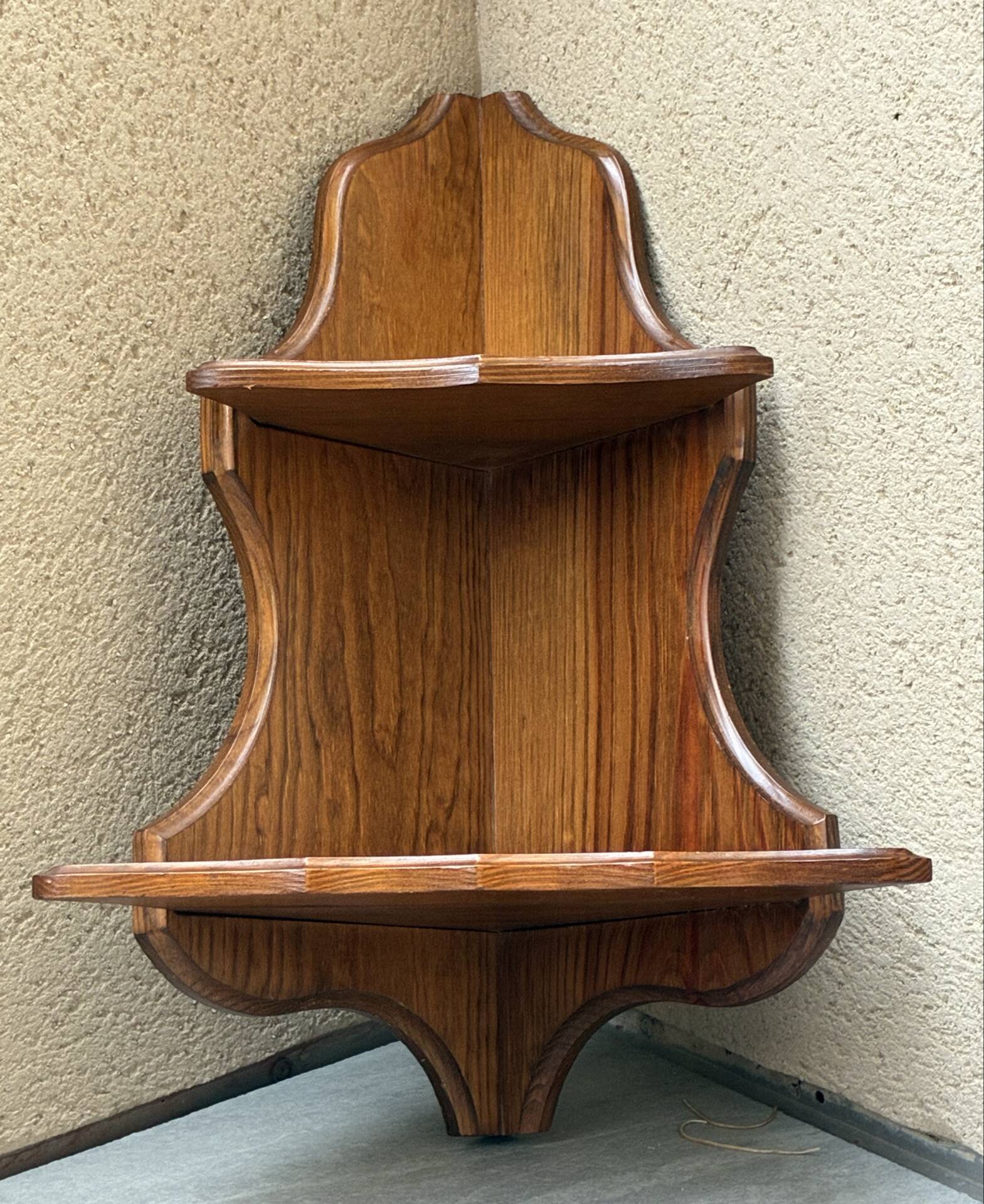 Pair of vintage corner shelves