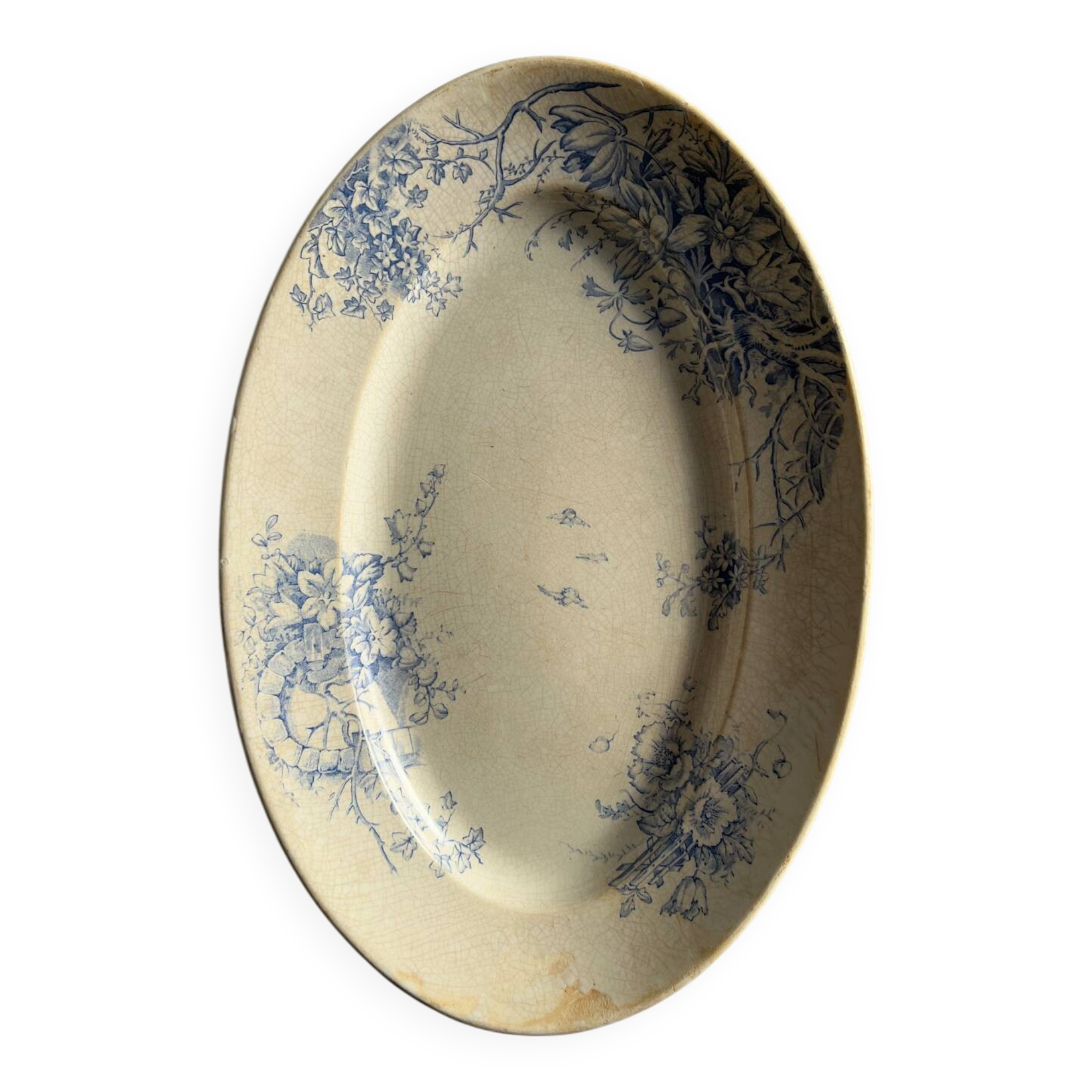 Old floral decor presentation plate