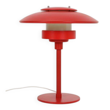 Rare red Lyskær desk/table lamp / Danish modern design / 1970s / 1980s / postmodern
