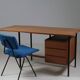 French modernist desk in wood and metal, 1950s