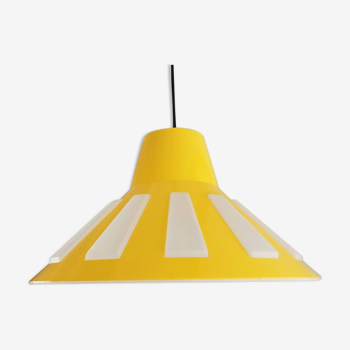 Yellow 80s plastic pendant lamp