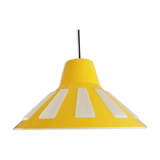 Lampe pendentif jaune en plastique années 80