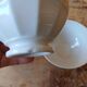Set of 3 white and gold antique bowls - porcelain cups