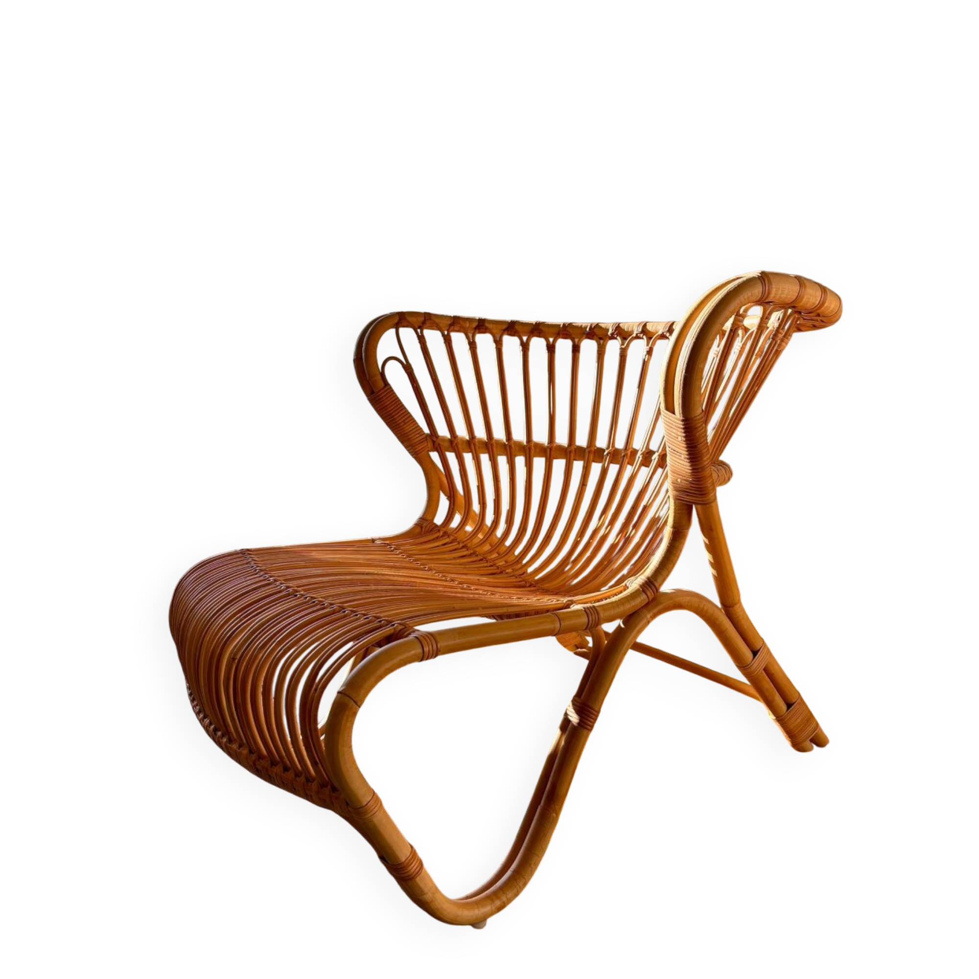 Fauteuil en rotin design danois