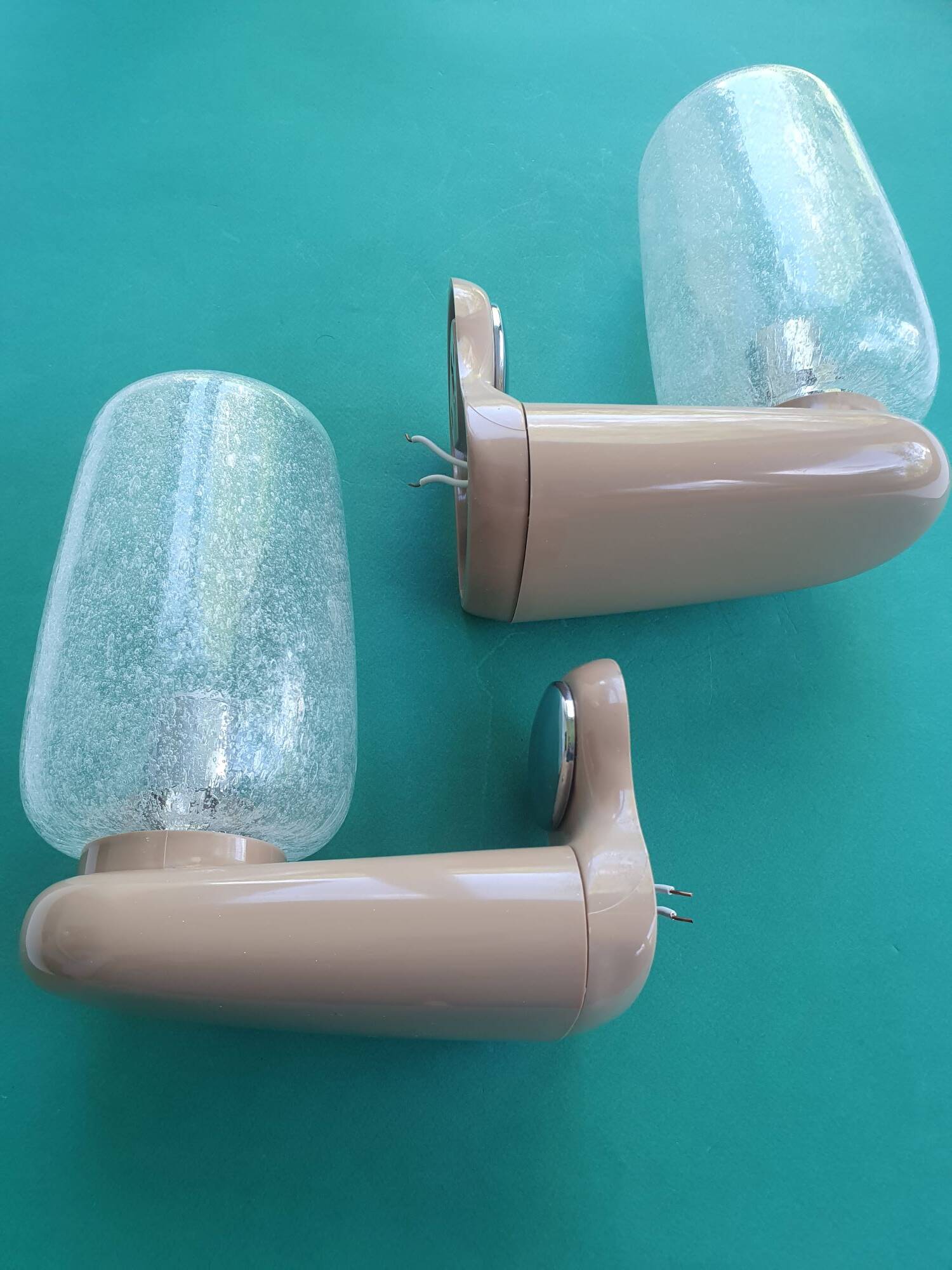 Pair of vintage bathroom wall lights from Germany in the 70s