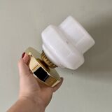 Vintage globe wall lamp in white opaline