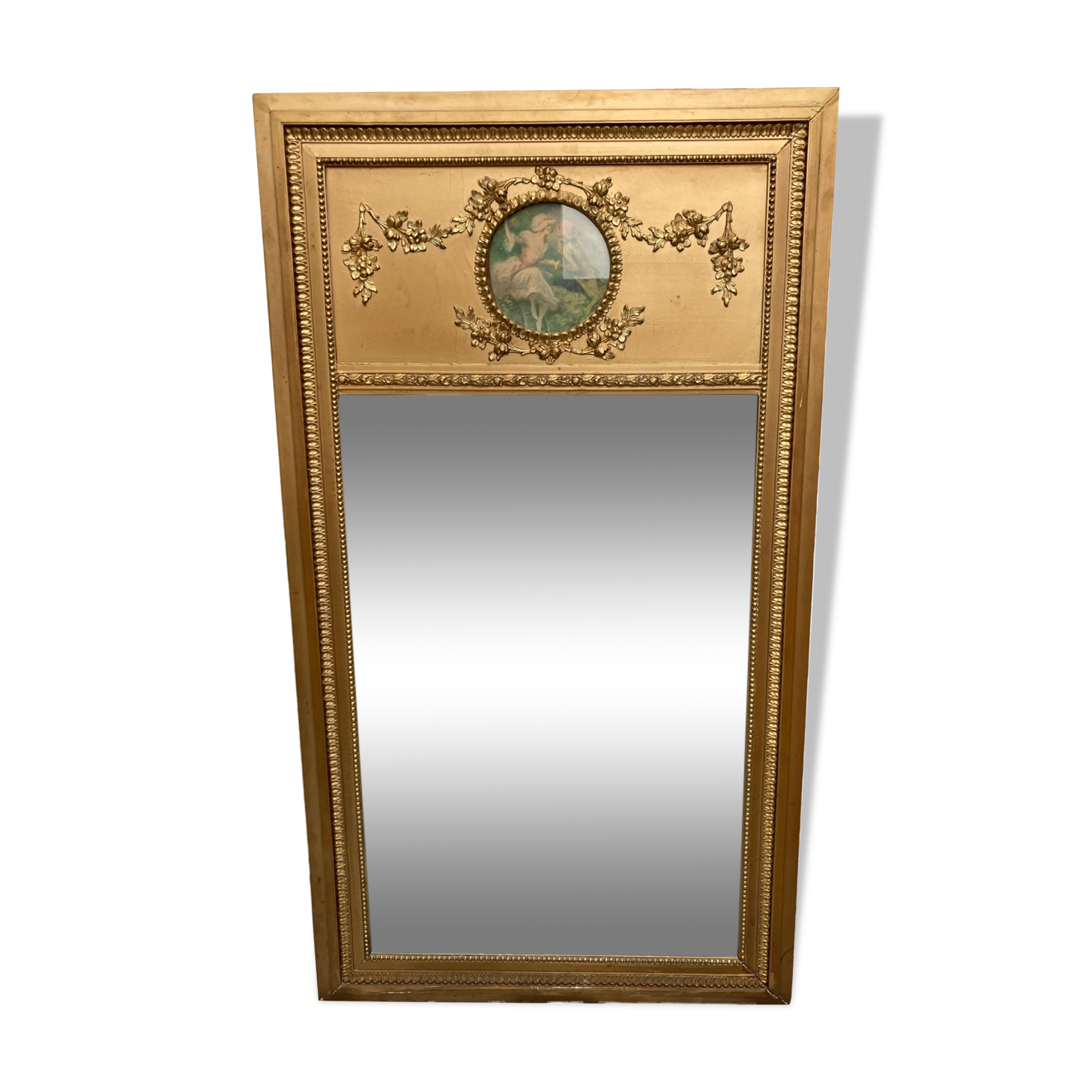 Miroir trumeau doré 68x122cm