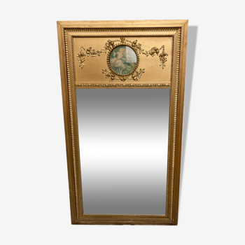 Golden trumeau mirror 68x122cm